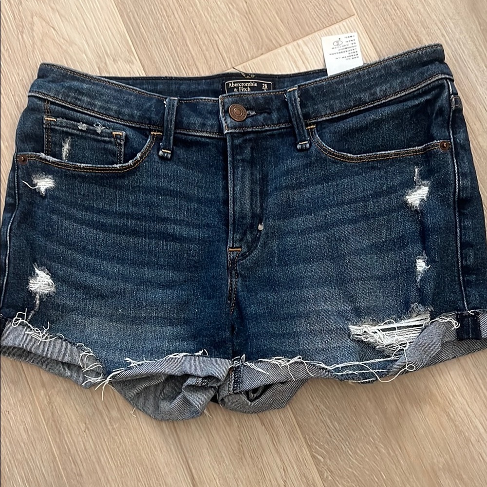 American Eagle Blue Distressed Jean Shorts